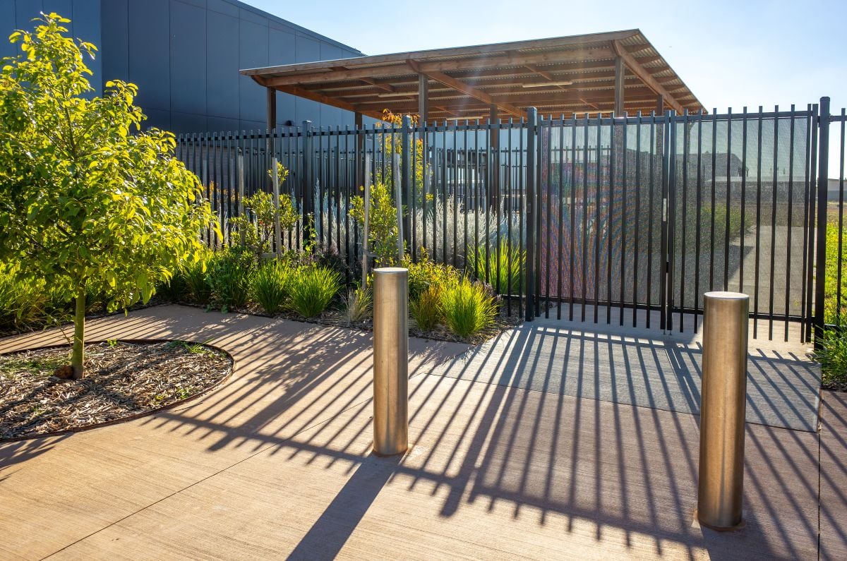 aluminum fence on building