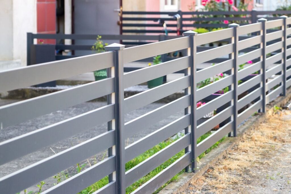 aluminum grey fence
