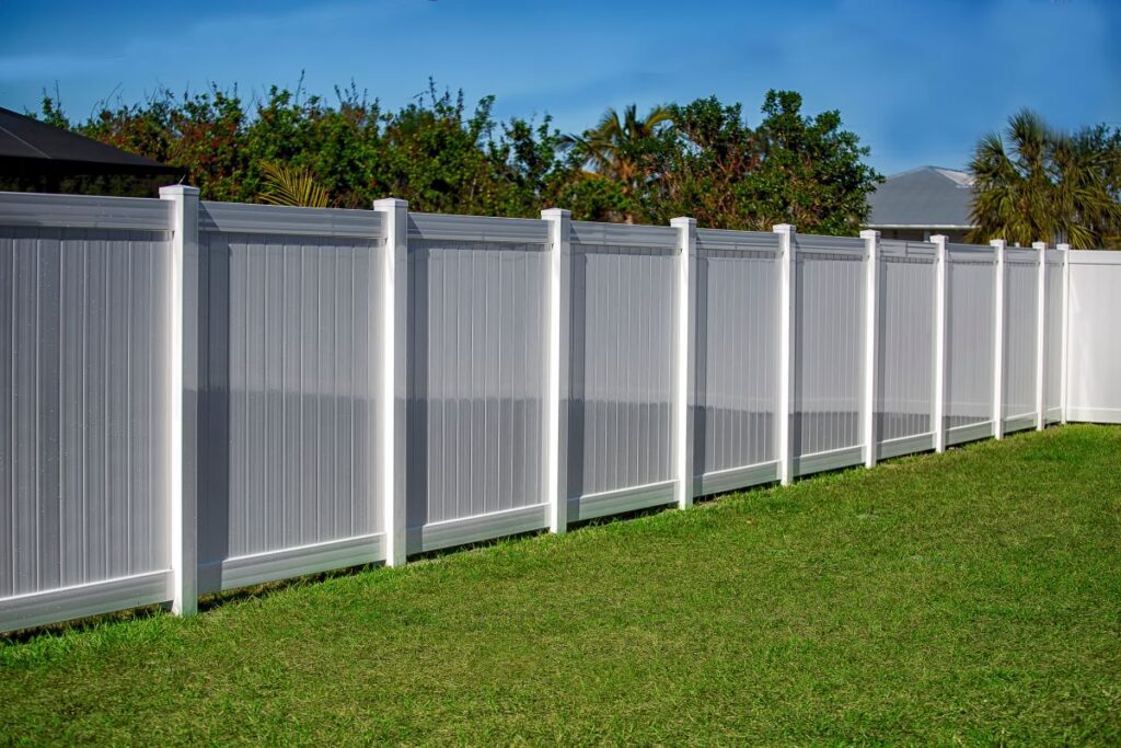 white fence installation
